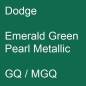 Preview: Dodge, Emerald Green Pearl Metallic, GQ / MGQ.